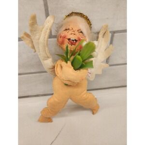 Annalee Doll Vintage Angel Cherub Baby 7" Mistletoe‎ Christmas Collectible 1988